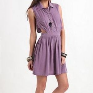 Purple side cutout dress